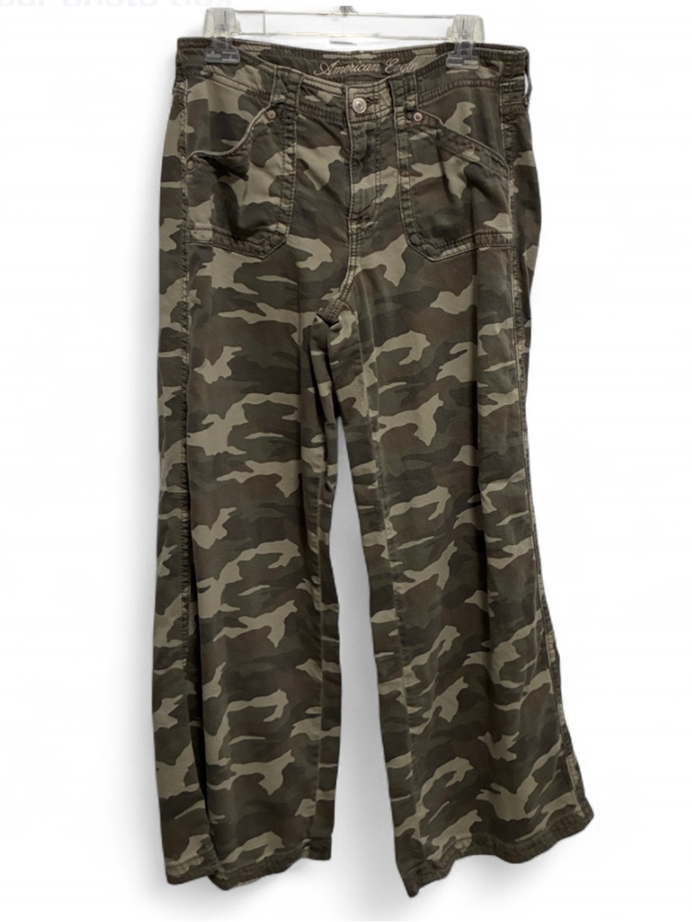 American Eagle Outfitters Low Rise Ultra Wide-Leg Camo Pants